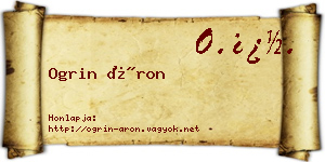 Ogrin Áron névjegykártya